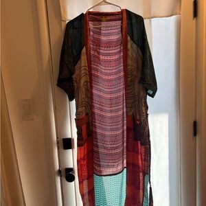 Colorful Open Front Kimono Cardigan